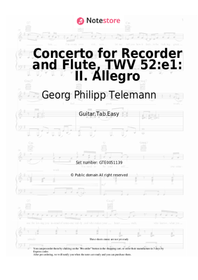 undefined Georg Philipp Telemann - Concerto for Recorder and Flute, TWV 52:e1: II. Allegro