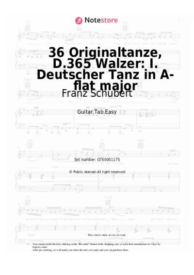 undefined Franz Schubert - 36 Originaltanze, D.365 Walzer: I. Deutscher Tanz in A-flat major