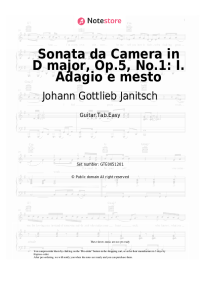 undefined Johann Gottlieb Janitsch - Sonata da Camera in D major, Op.5, No.1: I. Adagio e mesto