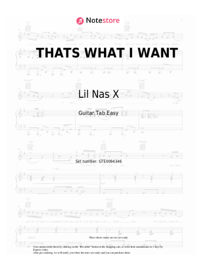 Sheet music, chords Lil Nas X - THATS WHAT I WANT